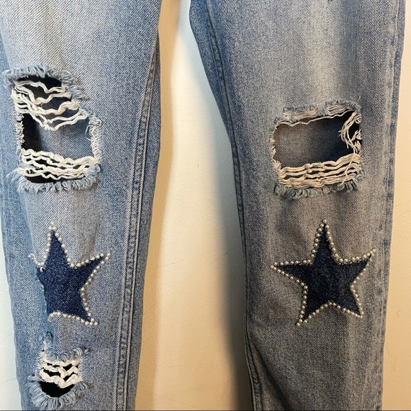 Sandro Paris Beaded Star High Waist Jeans Size 0 - Picture 5 of 9